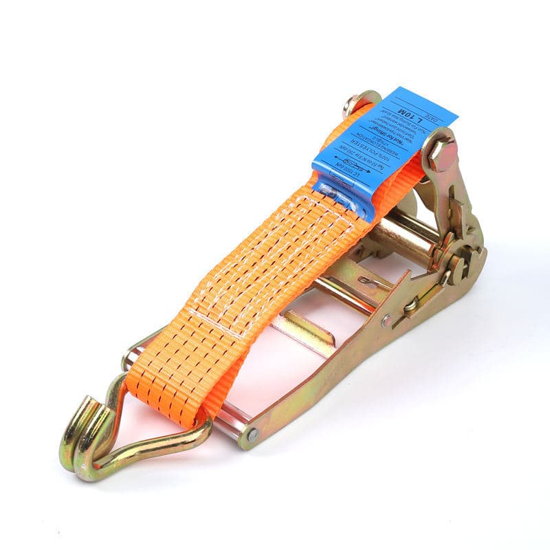 Truck Ratchet Tie-Down Strap, Extra-Wide Large Double Hooks, Cargo Securing Binding Strap with Double Hook Ratchet Tightener
