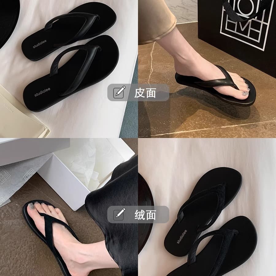 New In Stock Minimalist Toe-Post Beach Vacation Trendy Contrast Color Casual Versatile Flip-Flops for Women Outdoor Summer