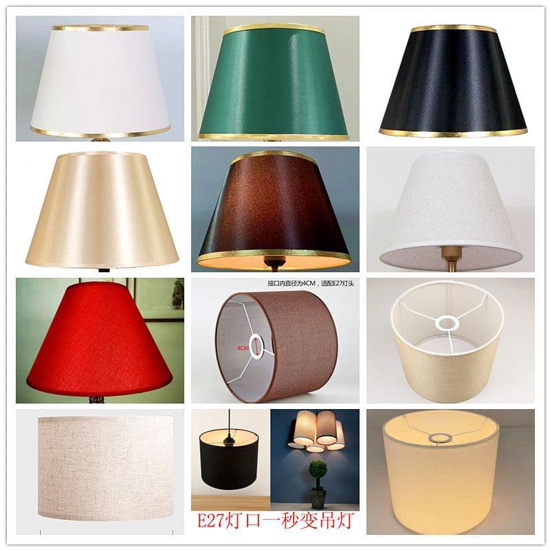 Table Lamp Shade KD Folding Accessory E27 Cylindrical Linen Lampshade Bedside Wall Lamp Floor Lamp Fabric Lampshade