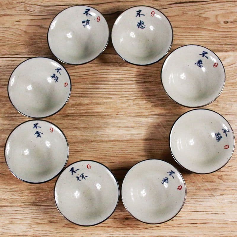 Handmade Coarse Pottery Hand-Painted Tea Cup, Ceramic Bamboo Hat Tea Tasting Cup, Earthenware Tea Bowl, Personal Kung Fu Tea Set, Host's Cup