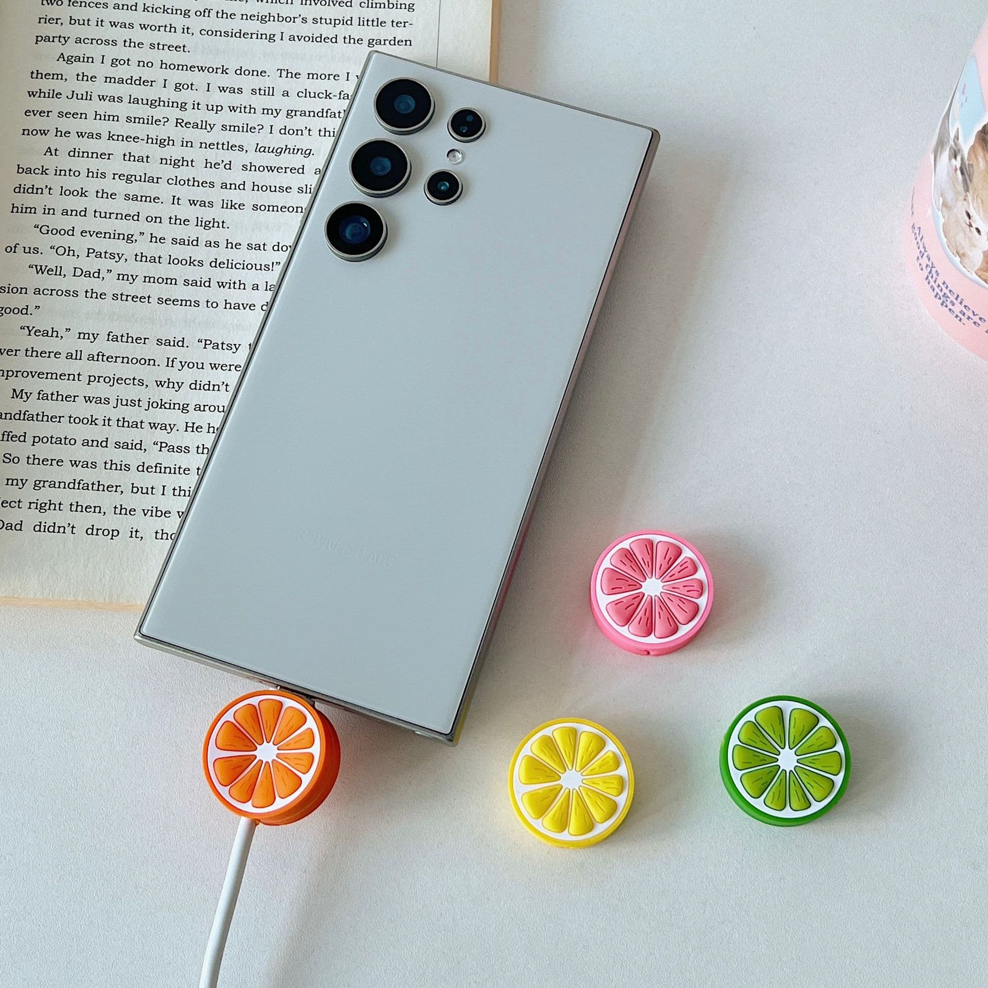 Cartoon Lemon Data Cable Protective Cover Suitable for Apple Android Data Cable Protective Cover Charging Cable Protective Cover Ready in Stock