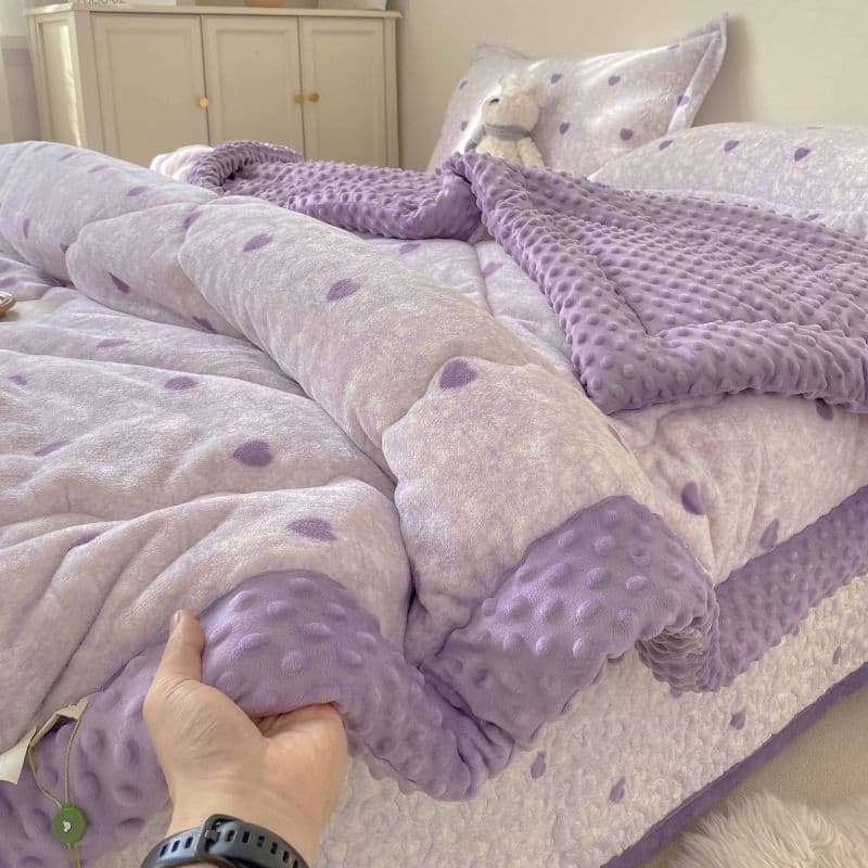 Class A double-sided milk velvet bean velvet quilt blanket winter thickened warm baby velvet gold soybean velvet quilt core