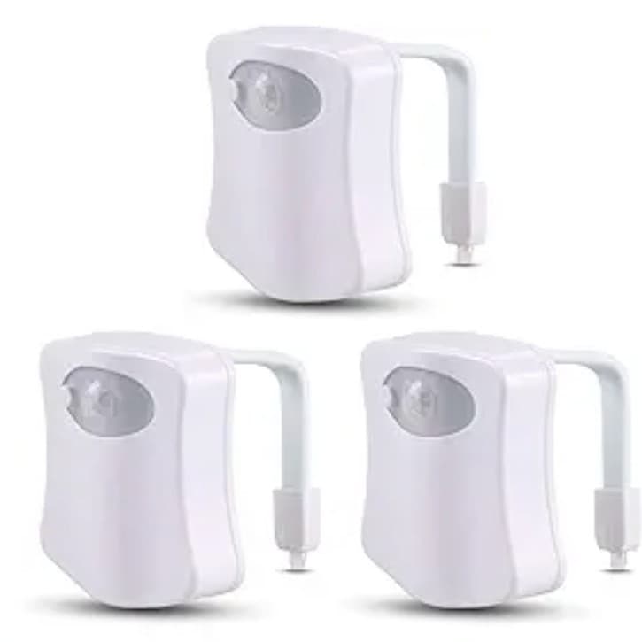 LED Motion-Activated Night Light, 8-Color/16-Color Toilet Sensor Light for Atmosphere, Hanging Toilet Lid Lamp