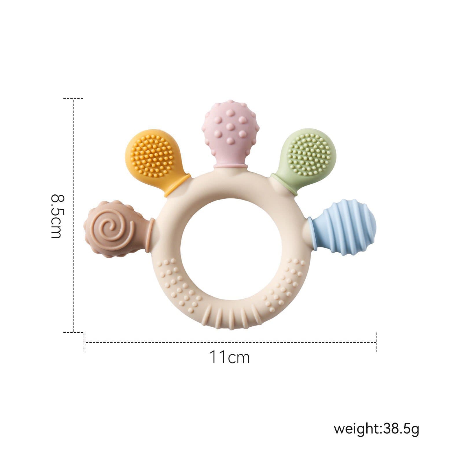 Amazon Colorful Silicone Palm Teether Food-Grade Baby Teething Toy for Oral Phase Anti-Biting Bite Toy