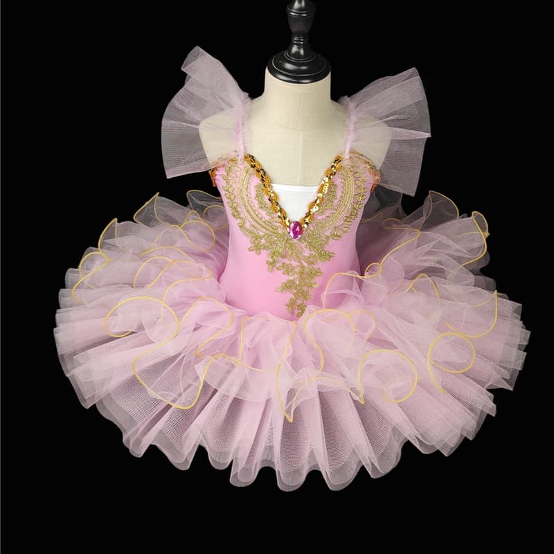 In stock: Children's ballet tulle skirt, little swan girl performance costume, soft tulle skirt, new princess dress, puffy performance costume.
