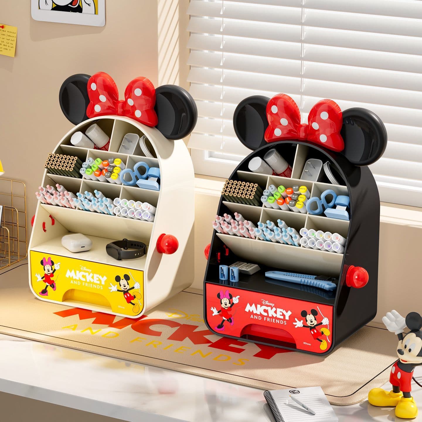 Desktop Pen Holder & Organizer, Slanted Large-Capacity Creative Cute Stationery Student Storage with Office Tidy Rack