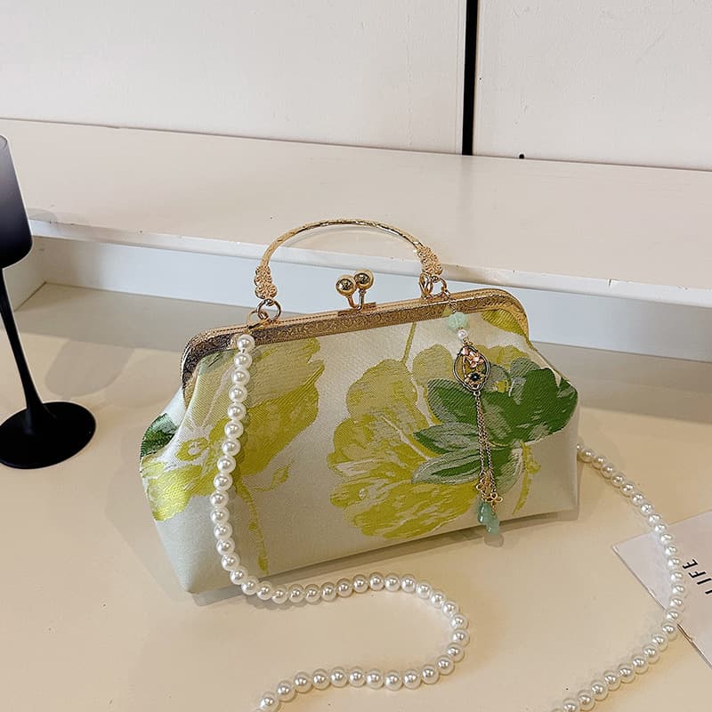 National style cross-border retro gold bag 2025 autumn and winter new women's shoulder crossbody chain bag cheongsam evening bag for women