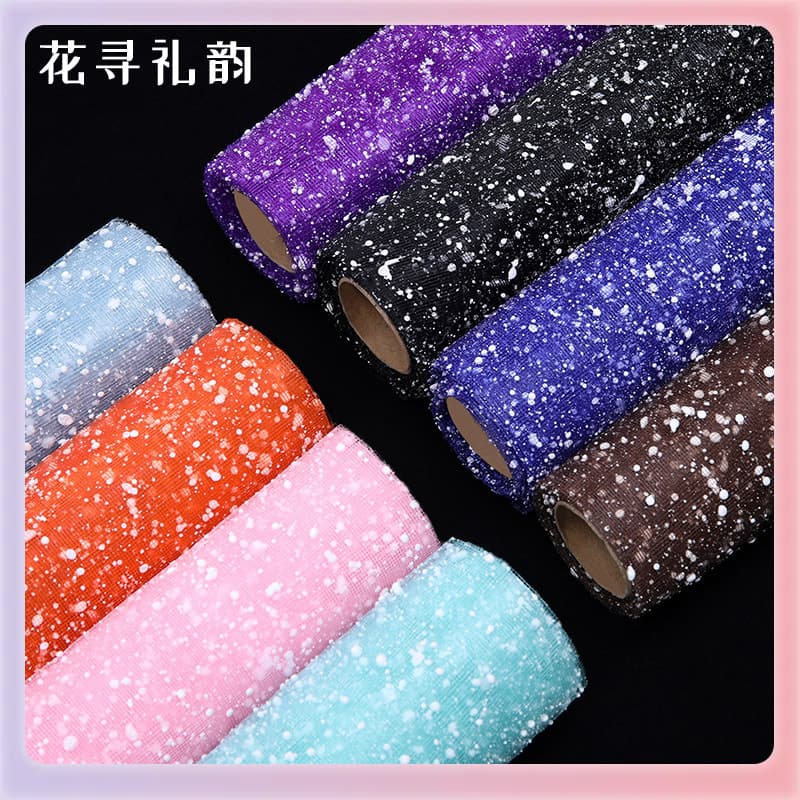 Z7GN Snow Gauze Flower Wrapping Paper, DIY Bouquet Netting, Rose Snow Dot Tulle