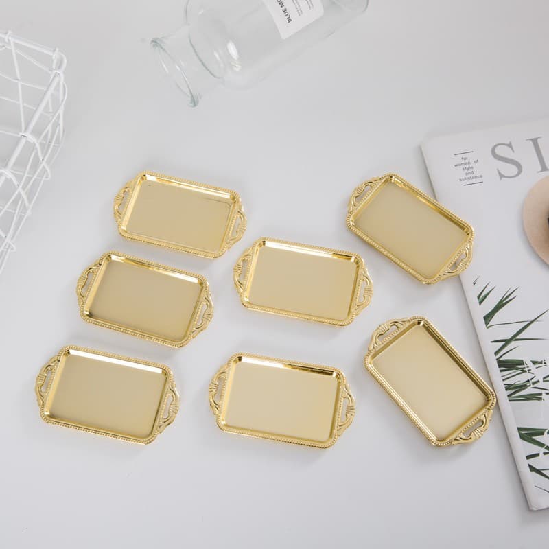 Factory Direct Plastic Chrome-Plated Tray, Chrome-Plated Plastic Tray, Silver Tray, Rectangular Tray, Small Plate, Plastic Tray