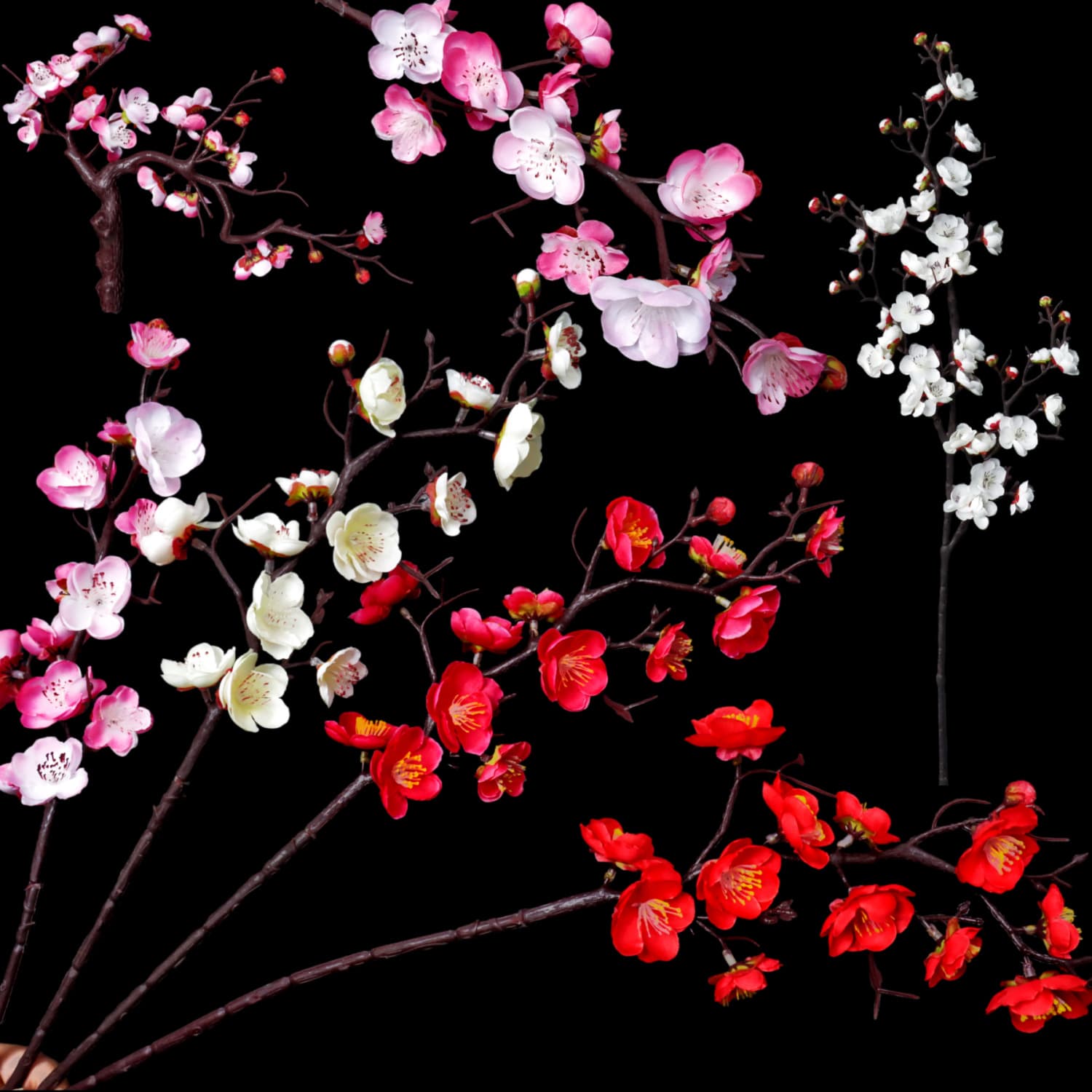 Artificial Wintersweet Chinese Plum Blossom Branches, Small Wintersweet Sprigs, Long Wintersweet Branches, Floral Arrangement Wedding Backdrop Decorative Flowers