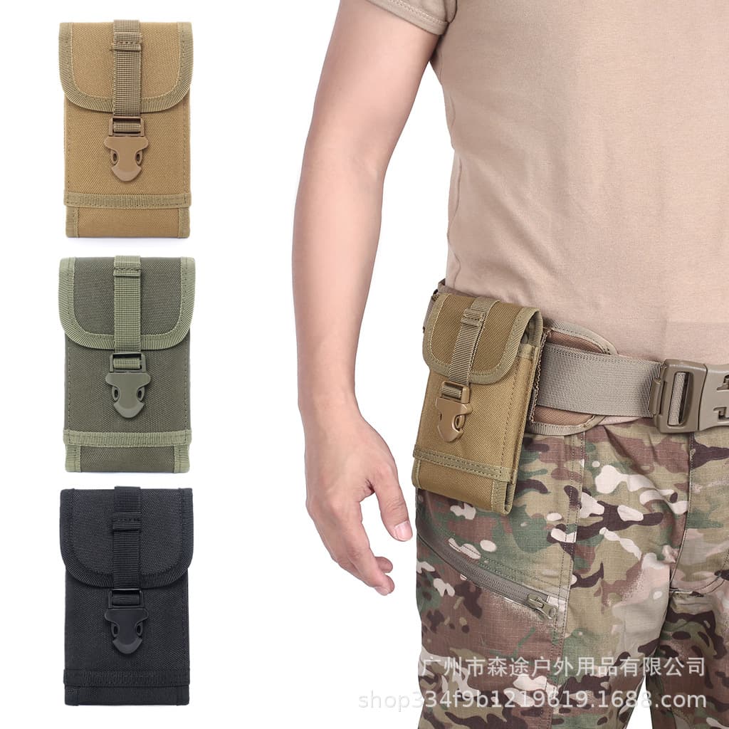 Tactical Outdoor Waist Hanging Phone Pouch 5.5-Inch Camouflage Phone Pouch Multifunctional Card Holder Waterproof Phone Bag Storage Pouch
