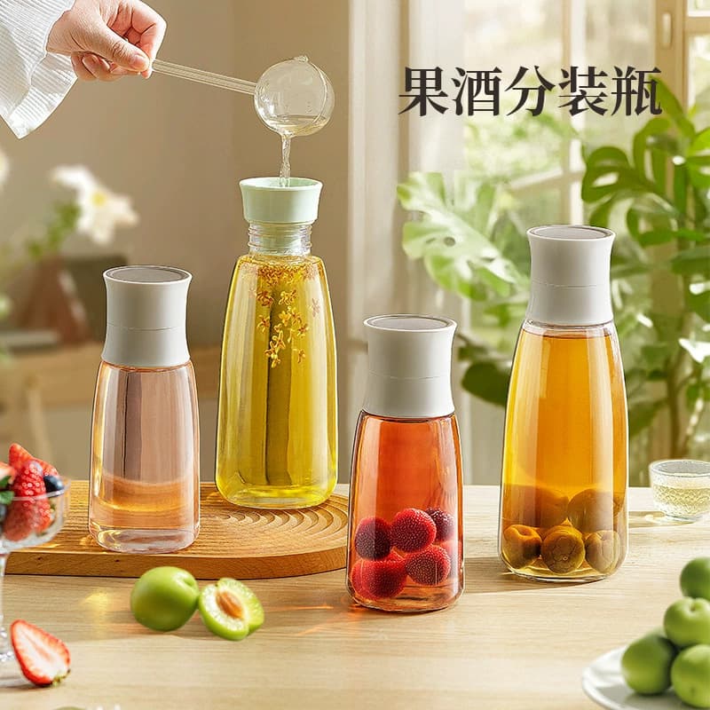 Glass Wine Bottle Empty Sealed High-End Infusion Bottle, Food-Grade Wine Pot for Storing Baijiu, Wine Storage Container