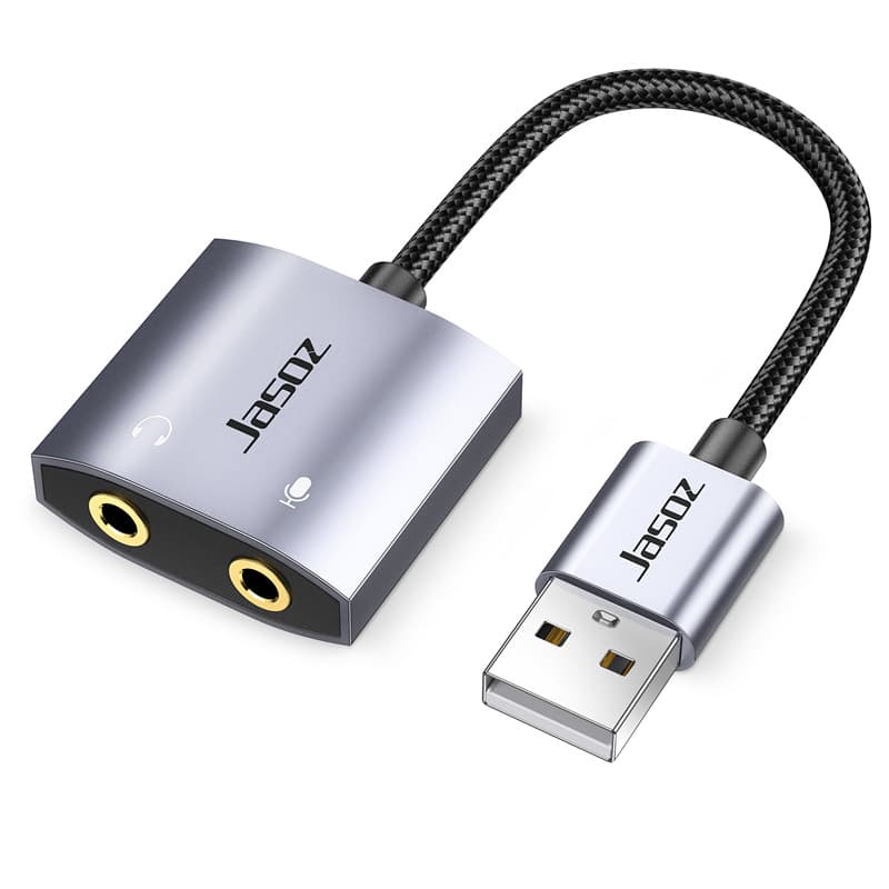 USB Sound Card for Desktop Computer Laptop 3.5mm Headphone Speaker Microphone Adapter USB External Sound Card