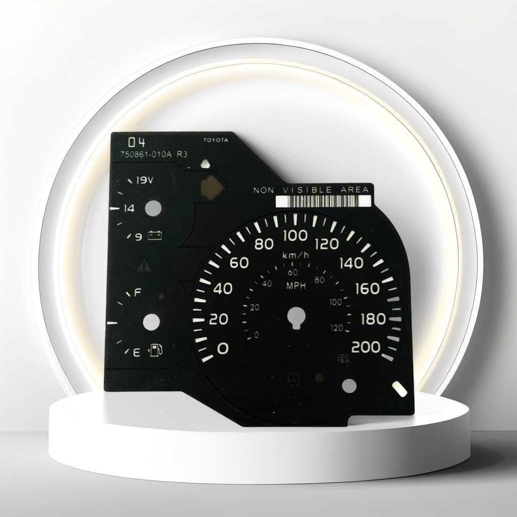 Manufacturing dashboard film panels, electric vehicle odometer overlays, screen-printed dial PVC film panels