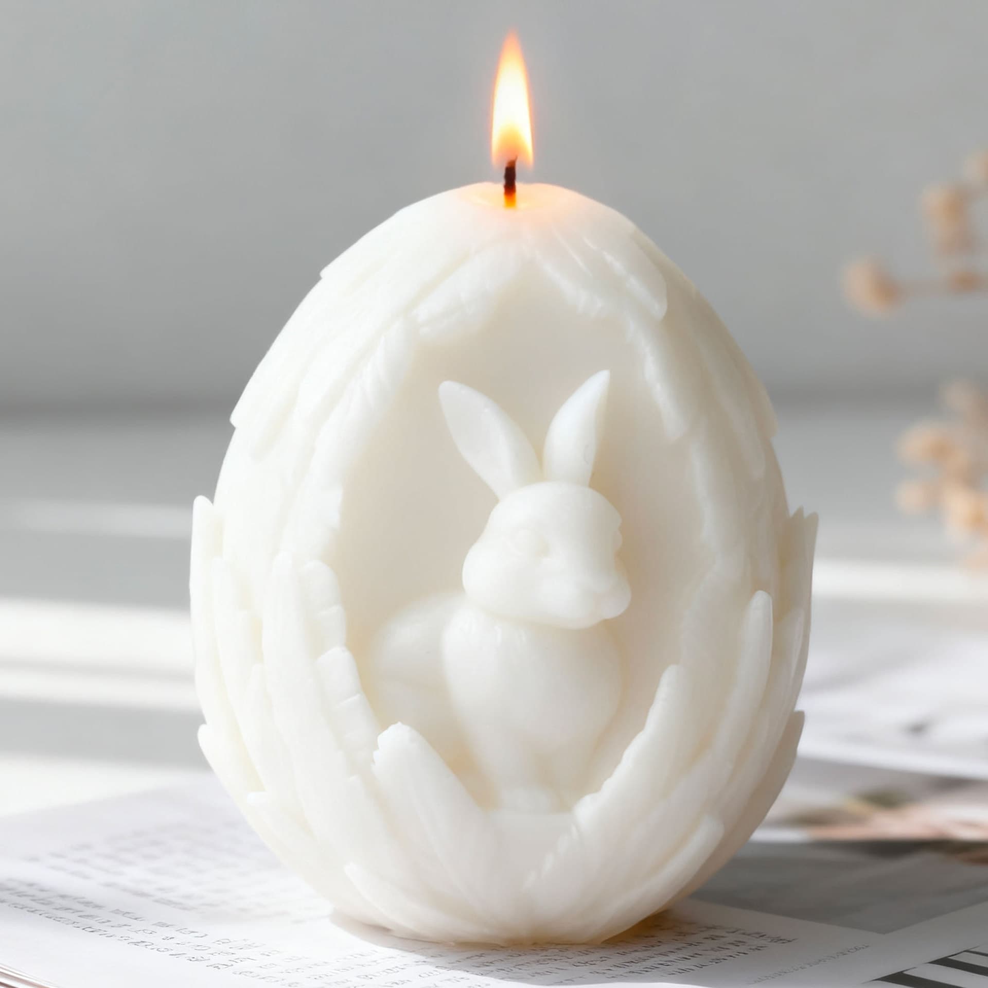 Jiahuimei Egg Rabbit Scented Candle Mold DIY Easter Rabbit Candle Handmade Resin Ornament Mold