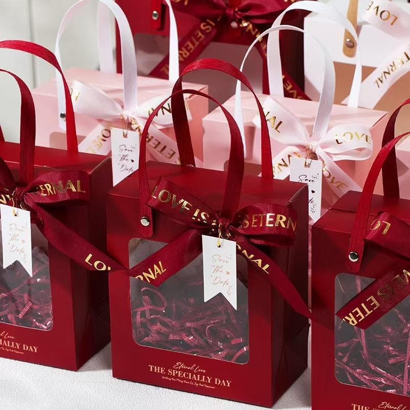 Portable Gift Bag Party Favor Birthday Transparent Christmas Gift Box Gift Packaging Candy Box Wedding Engagement Box