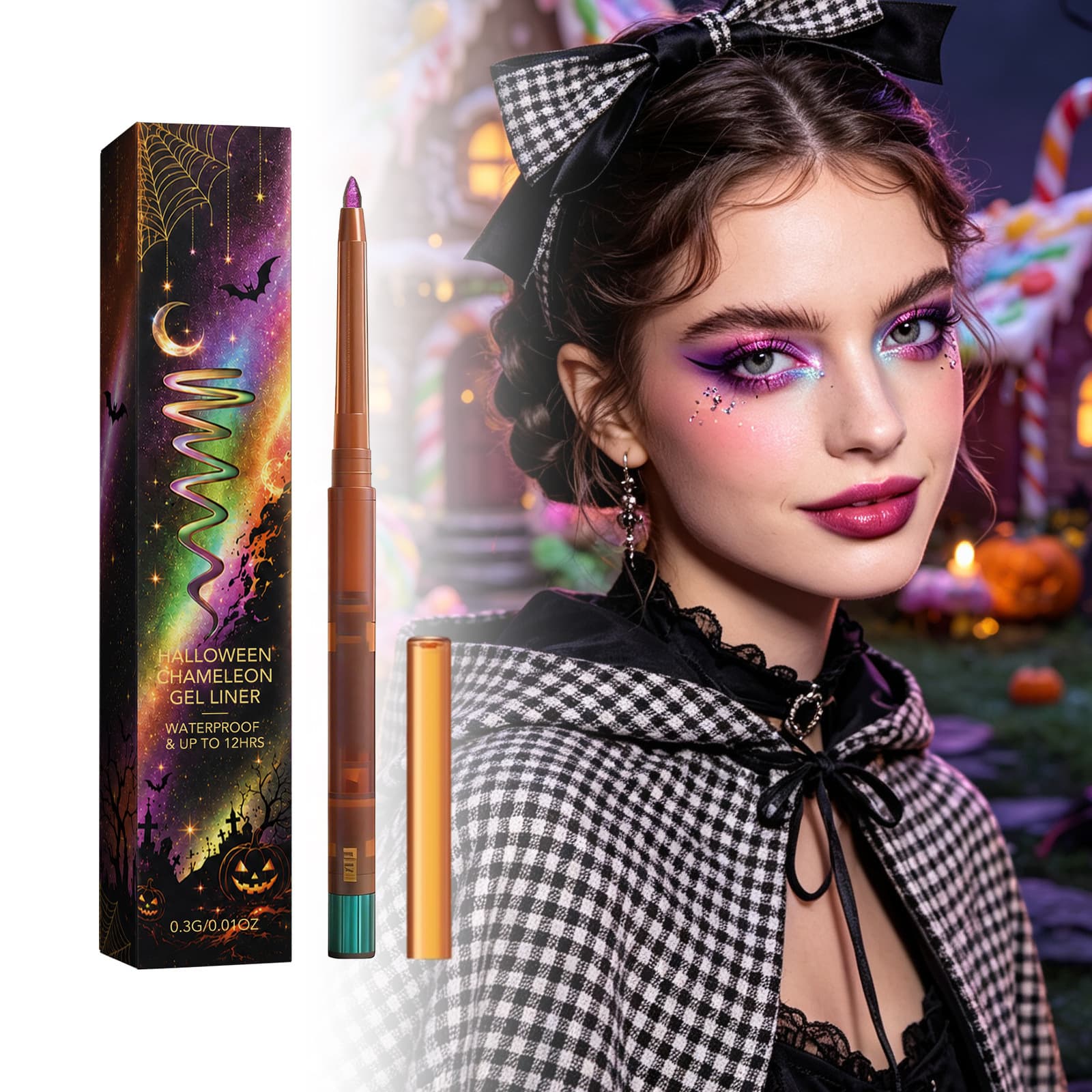 Halloween Symphony Color Changing Eyeliner (#03) Silky and smooth eye makeup pencil that outlines the colorful and beautiful atmosphere