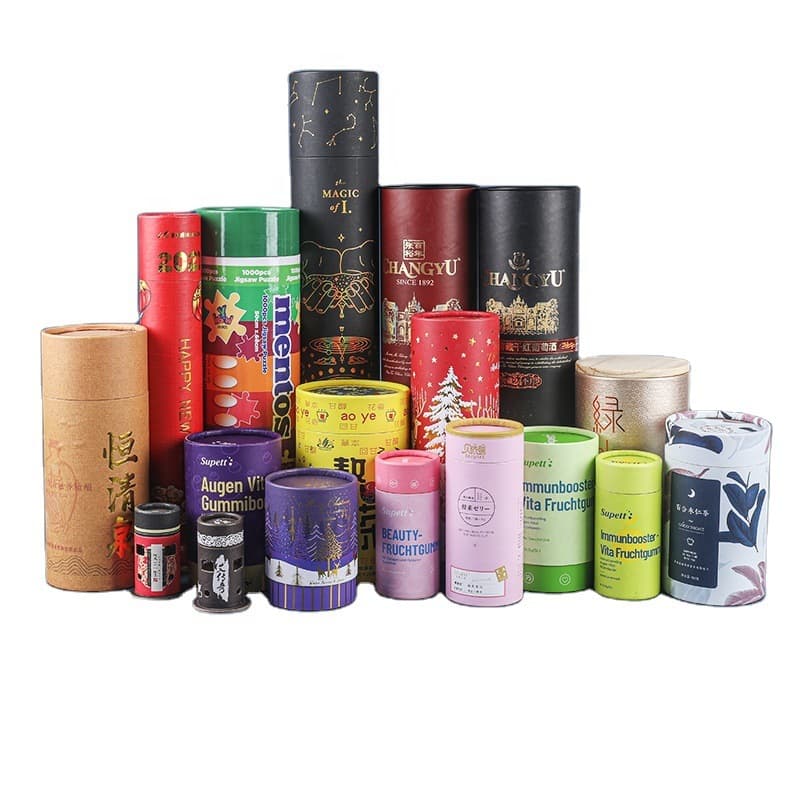 Manufacturer makes custom-made tea paper tube packaging cylindrical boxes, custom-made round colored paper tubes, moxibustion paper jars, and logo printing.