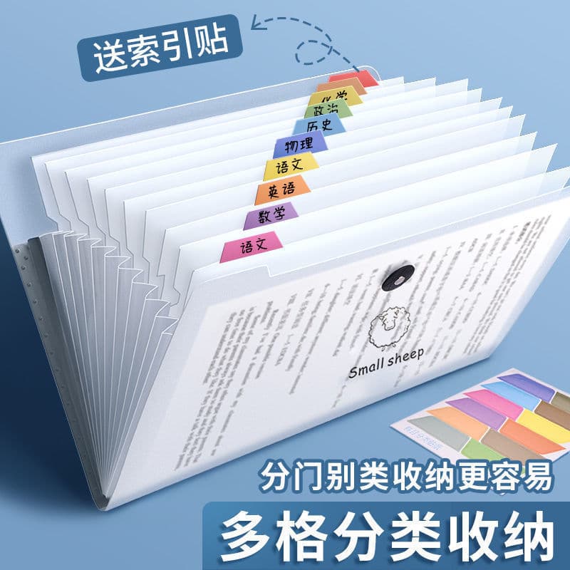 A4 Folder Multi-Layer Transparent Insert File Organizer for High School Students, Test Paper Holder Accordion File