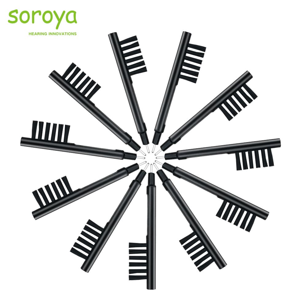 Sonoya Hearing Aid Accessories Cleaning Brush with U-Shaped Hook for Volume Adjustment and Magnet