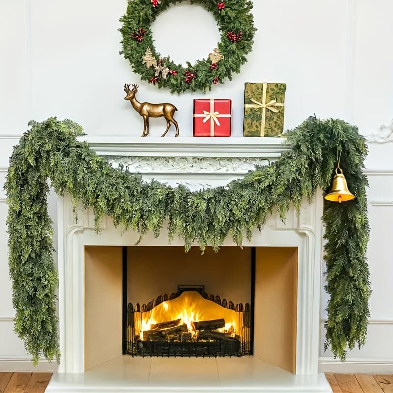 Artificial Pine Needle Vine Christmas Decor Vine Cedar Artificial Flower Vine Decoration Christmas Cypress Vine