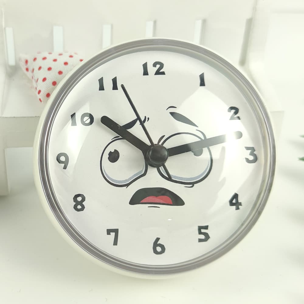 Waterproof and Anti-fog Creative Wall/Fridge/Bathroom Mirror Suction Cup Mini Quartz Clock