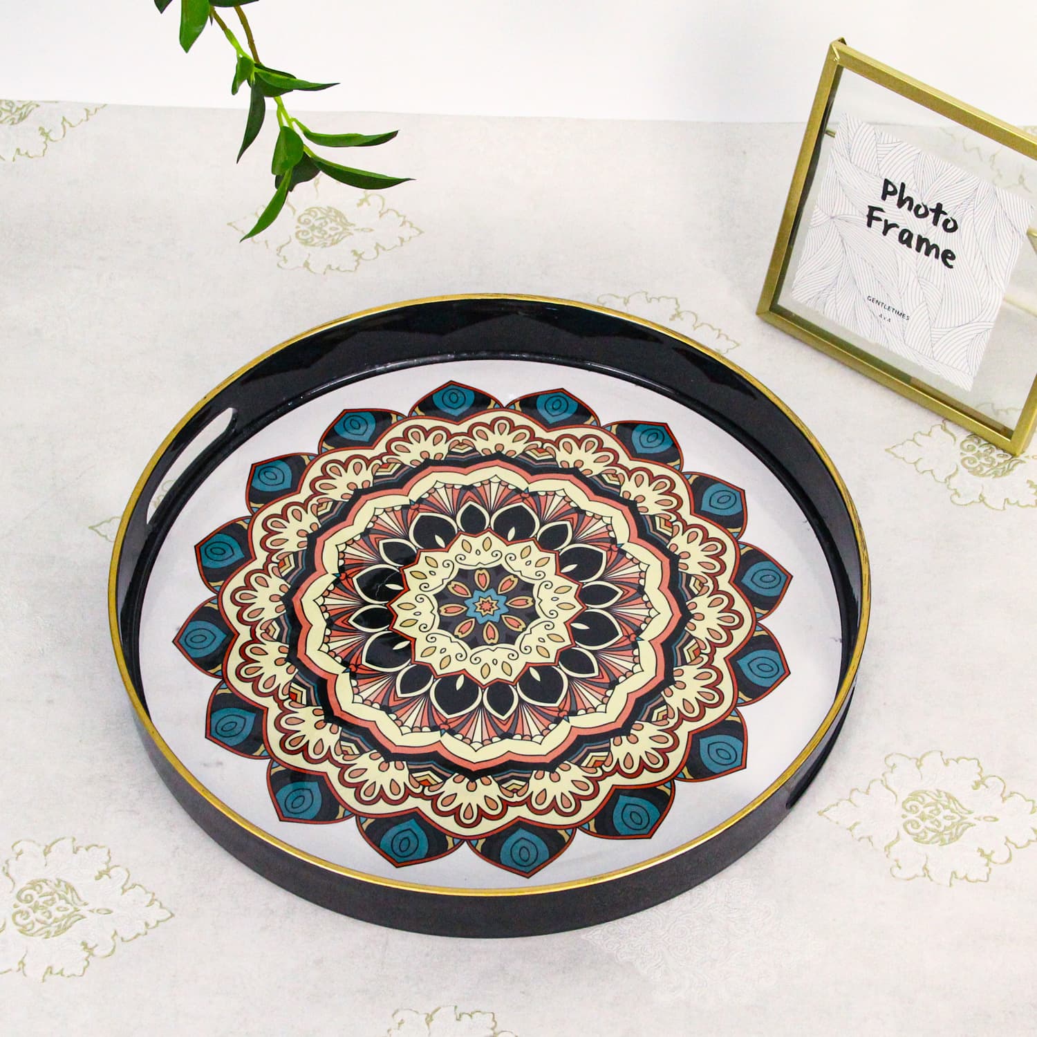 Cross-border Plastic Service Tray Round Plate Pad for Hotel Wedding Decoration