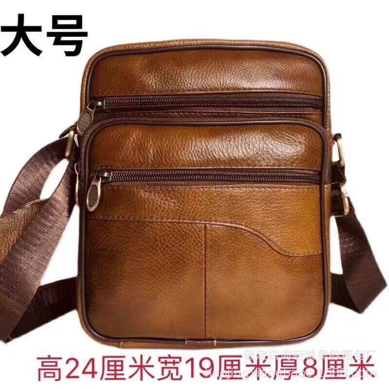 Cross-border Genuine Leather Shoulder Bag Men's Backpack Vertical Style Business Casual Korean Version Leather Crossbody Bag