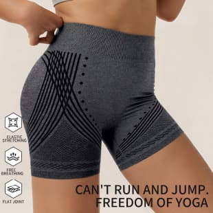 Cross-Border Europe & USA Seamless Peach Butt Yoga Shorts Women High Waist Lifting Running Fitness Sports Shaping 3-Inch Shorts