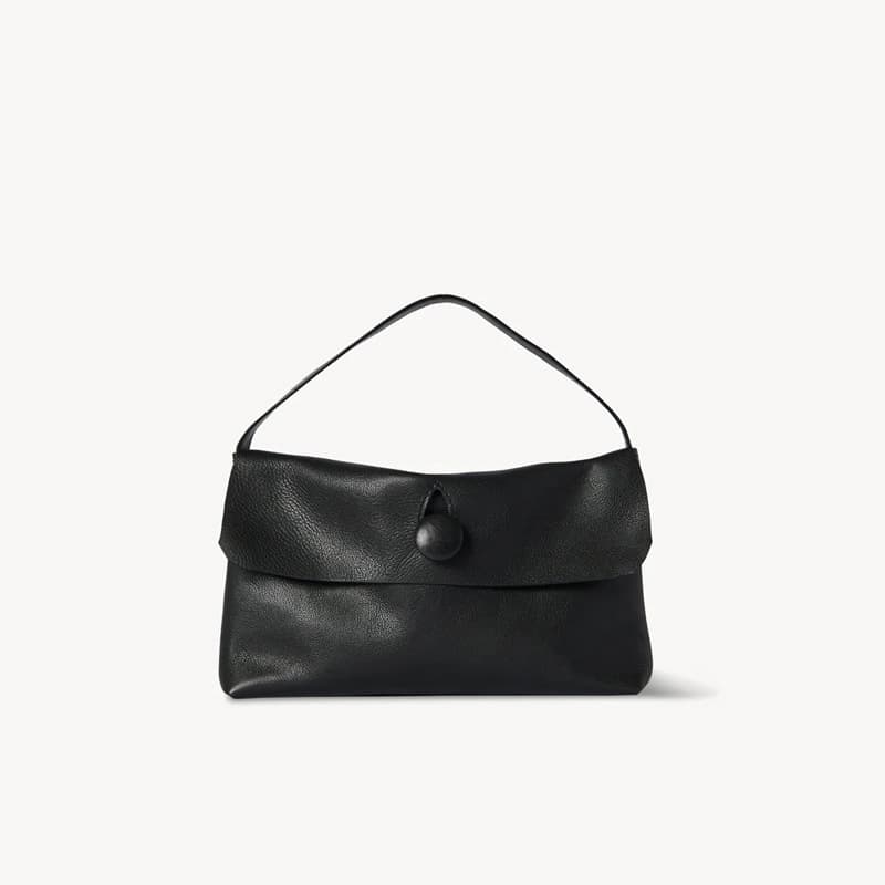 therow first layer cowhide button handbag women's high-end minimalist style retro small square bag fashion mobile phone bag
