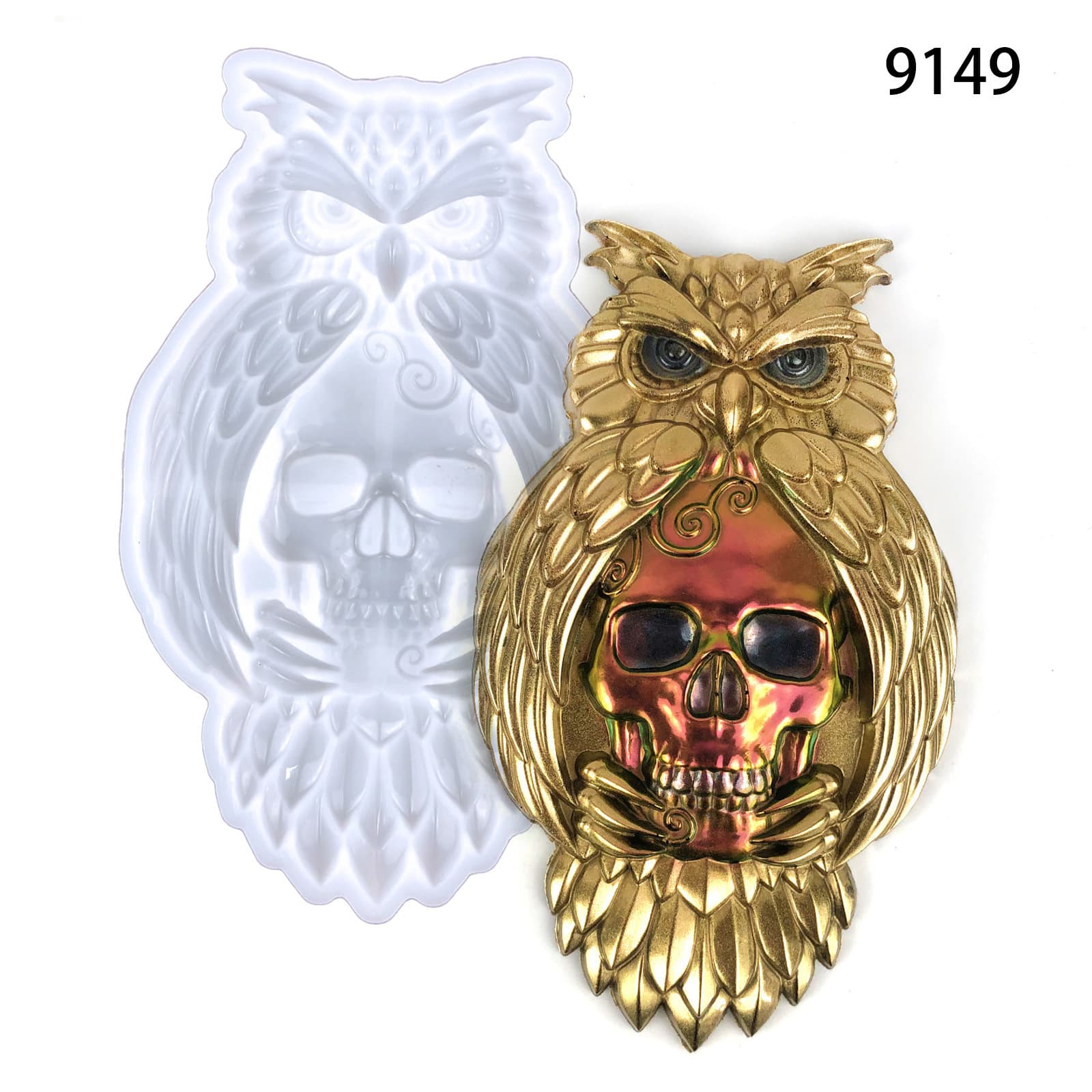 Skull Hanging Resin Mold Wall Hanging Wall Sticker Halloween Resin Owl Skull Silicone Mold