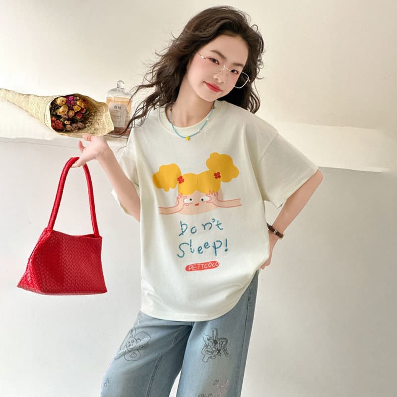 Girls Summer Cotton Short Sleeve 2026 New Style Children's Casual T-Shirt Korean Fashionable Top Versatile T