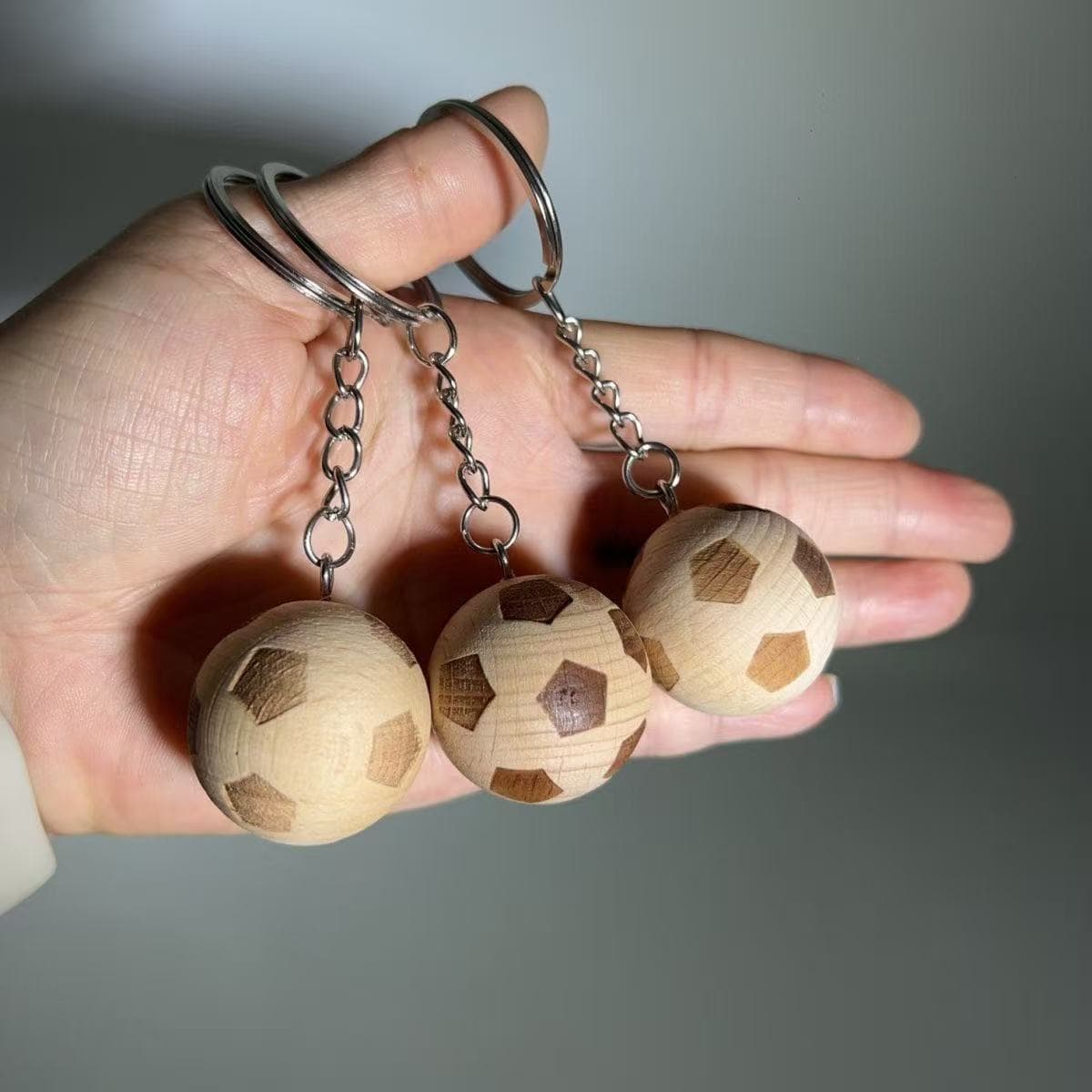 Wooden football keychain, handmade creative pendant, fan souvenir, stationery and accessories