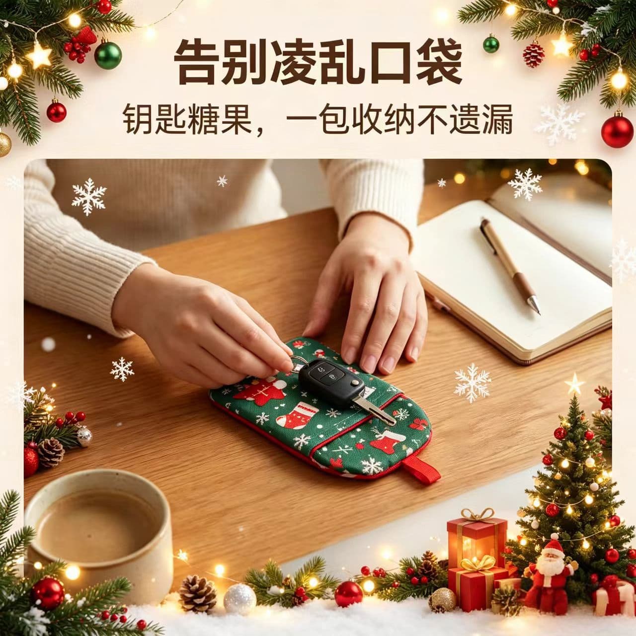 Christmas Advent Cottage Calendar Pendant Fabric Storage Gift Bag Christmas Candy Bag Gift Bag Storage Bag