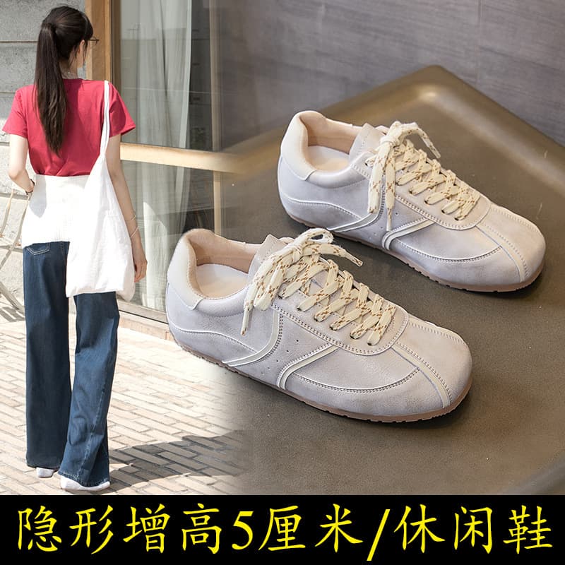 Retro German Training Shoes for Women 2026 Spring/Summer Flat White Shoes Soft Sole Lightweight Running Shoes Fashion Casual Sneakers
