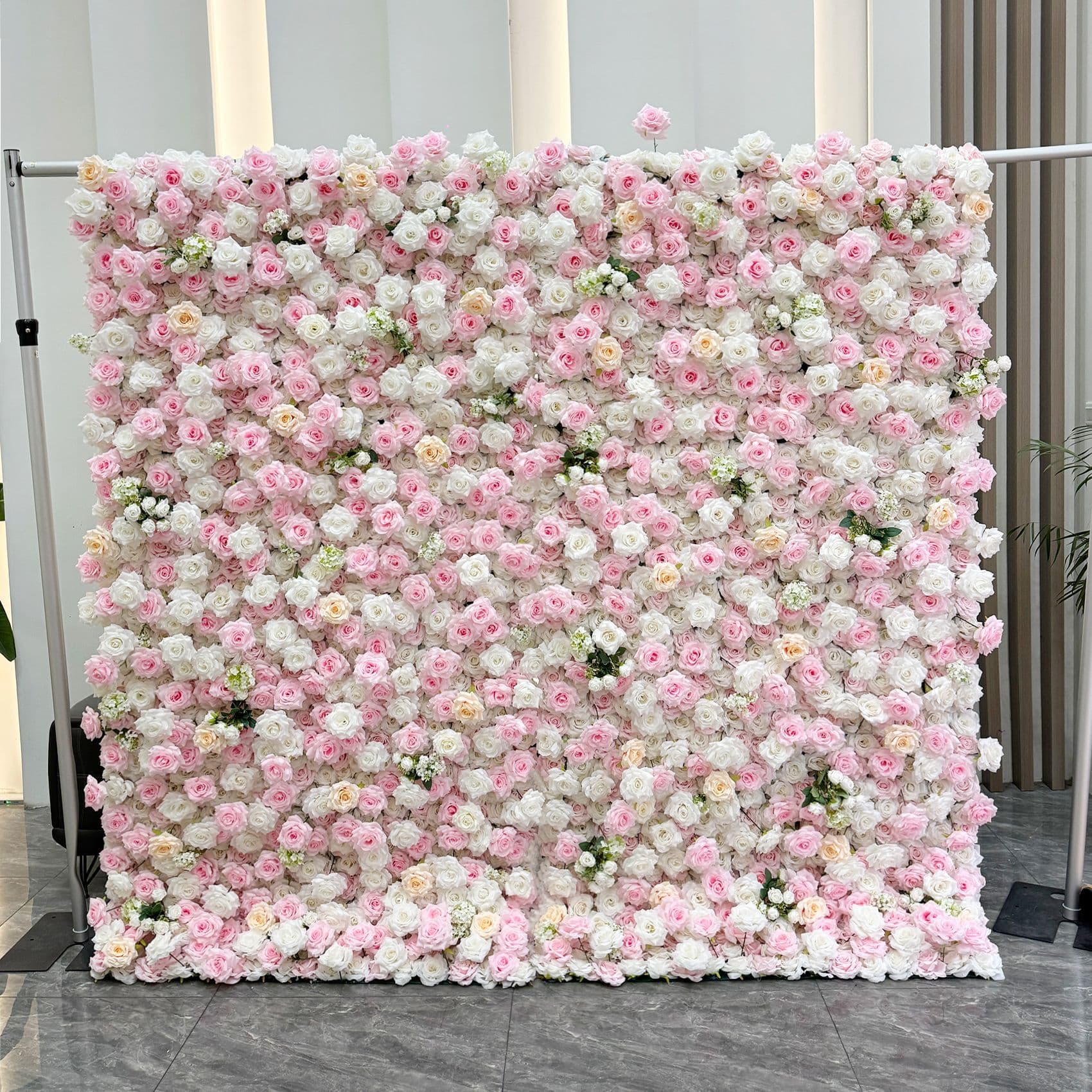 Cross-border Fabric Base Simulated Rose Wall Decoration Props Wedding Artificial Flowers Silk Flower Internet Celebrity Check-in Wedding Background Flower Wall