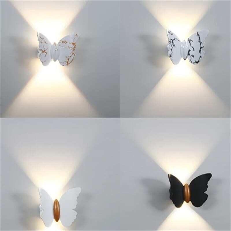 Butterfly LED Wall Light Outdoor Waterproof Decorative Living Room Textured 3D Home Wall Decor Lamp for Overseas Market