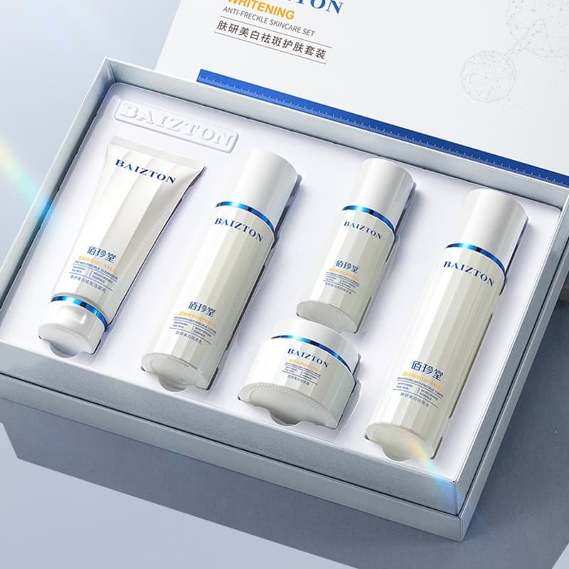 Baizhentang Skin Research Whitening and Freckle Removal Set, Hydrating, Moisturizing, Brightening, Improves Dullness, Skincare Set