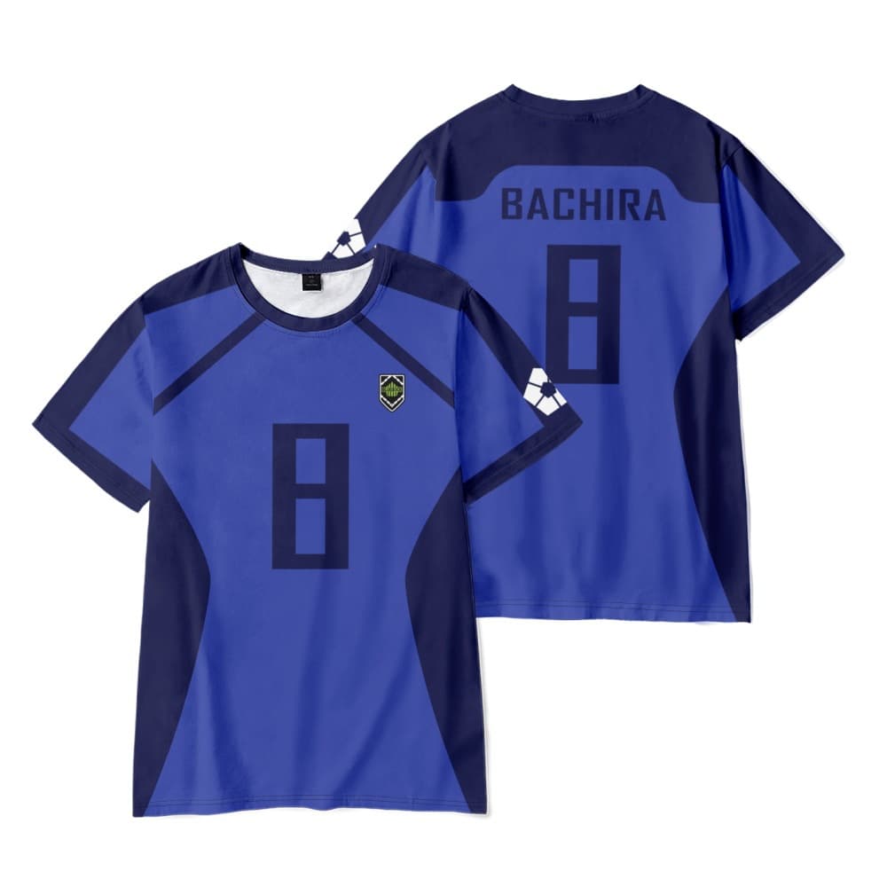 Summer new product BLUE LOCK blue prison character suit digital 3D digital printing sports short-sleeved T-shirt mixed