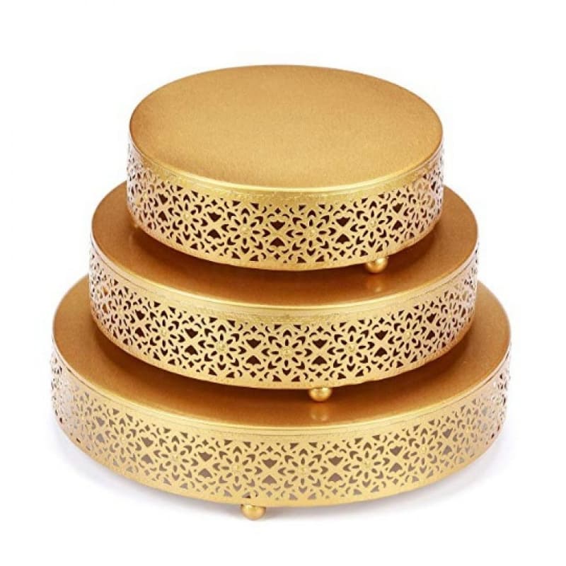 European Wedding Table Decoration Round Cake Stand Iron High-Foot Cake Rack Fruit Plate Dessert Tray Wholesale