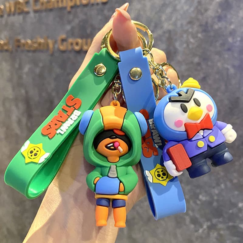 New cross-border creative cartoon wild brawl doll key chain pendant bag car key chain accessories hair