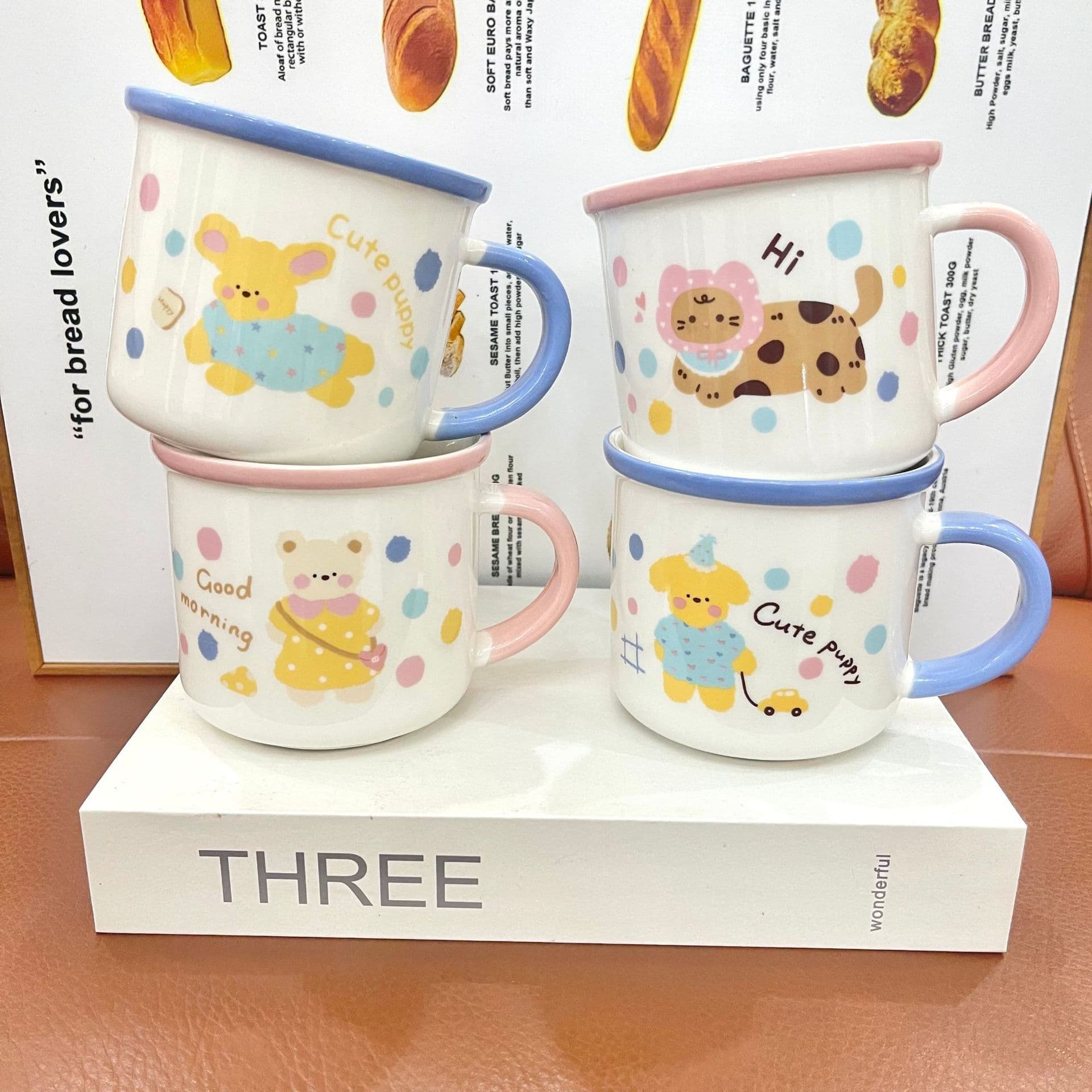 Ins Style Internet Celebrity Bear Mug High-Looking Cup Ceramic Couple Water Cup Girl Birthday Gift Souvenir