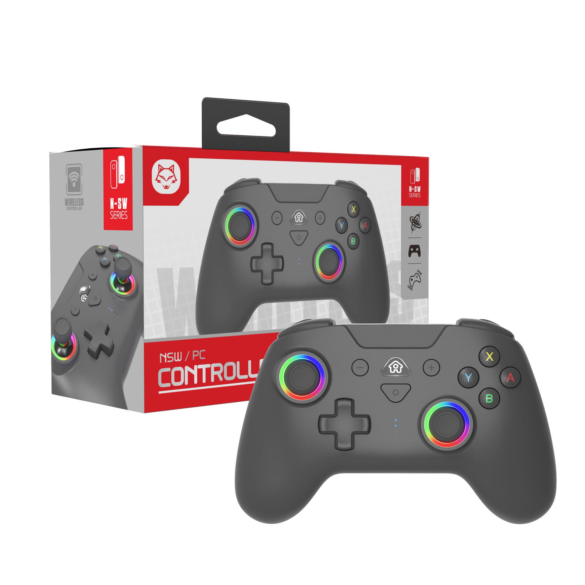 Switch2 Wireless Game Controller RGB Glowing Controller PC Computer Controller SWITCH Bluetooth Controller
