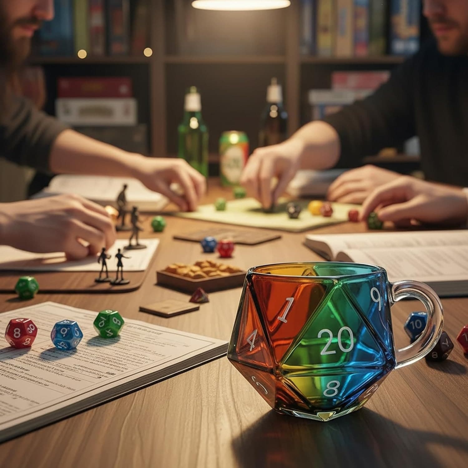 Cross-Border New Model Dragons Rainbow D20 Dice Mug Dragon's Rainbow D20 Dice Painted Cup
