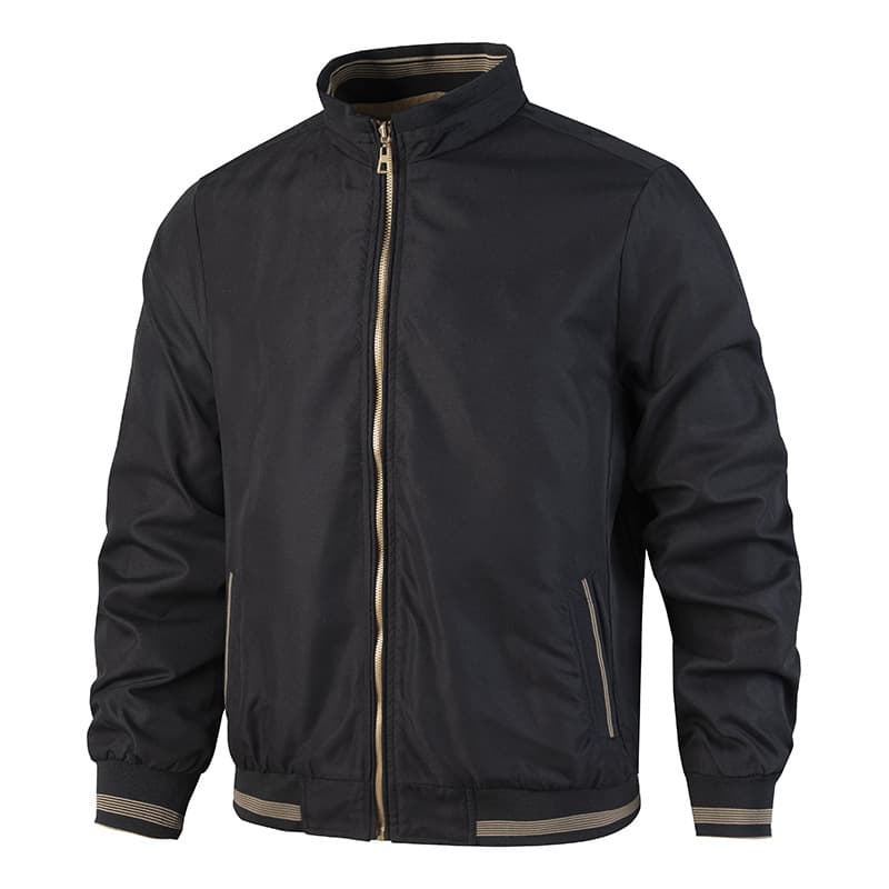 Jackets men's autumn and winter dad wear loose casual tops men's autumn clothes middle-aged and elderly stand-up collar reversible autumn