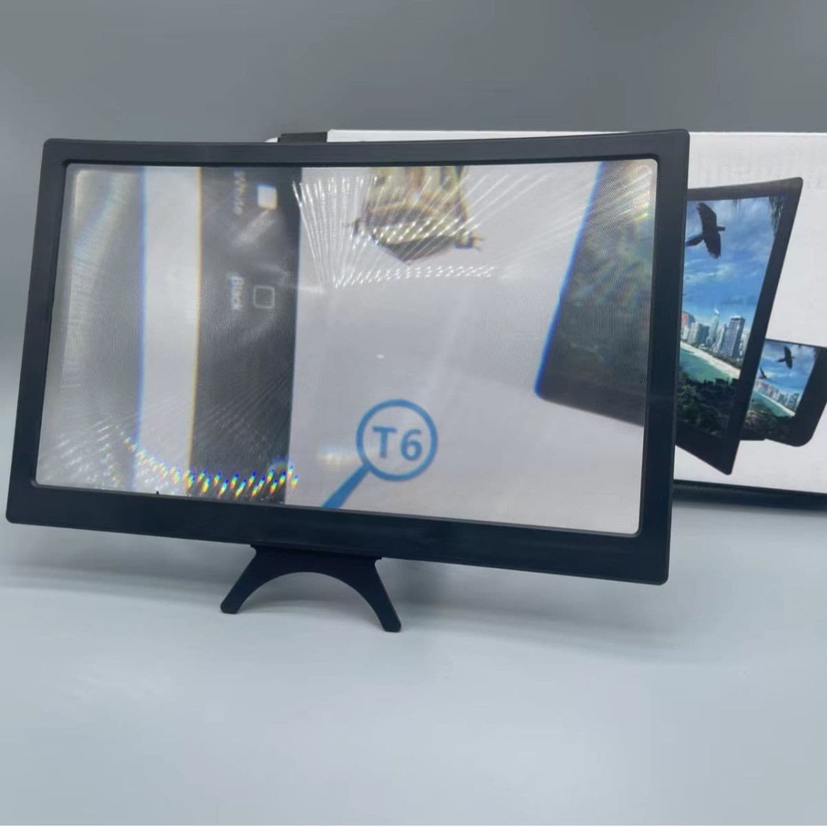 Cross-Border Factory Wholesale Mobile Phone Directional Amplifier 12-Inch Curved Screen Plastic Mobile Phone Dedicated Screen Amplifier Direct Sales