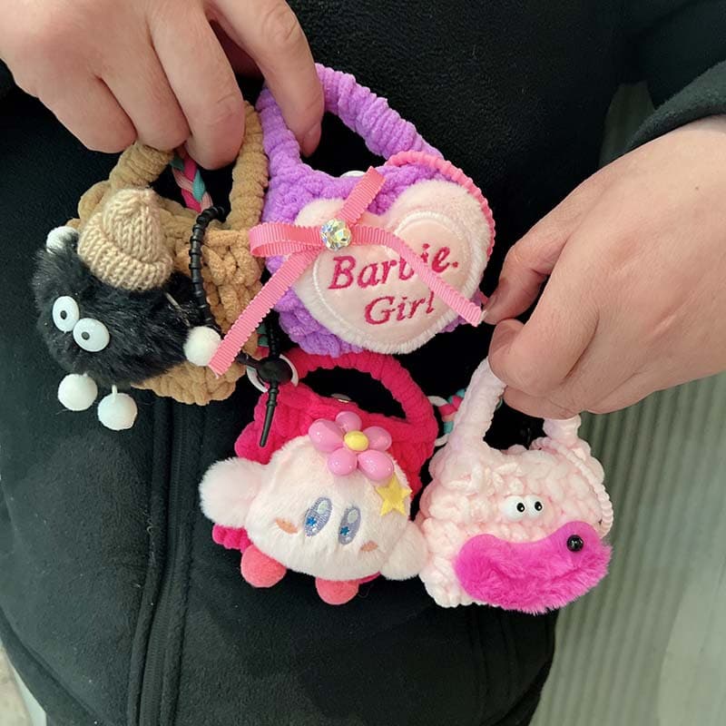 Handmade DIY Wool Woven Bluetooth Earphone Bag Universal Protective Cover Cartoon Ugly Stuff Big Mouth Coin Purse Wholesale