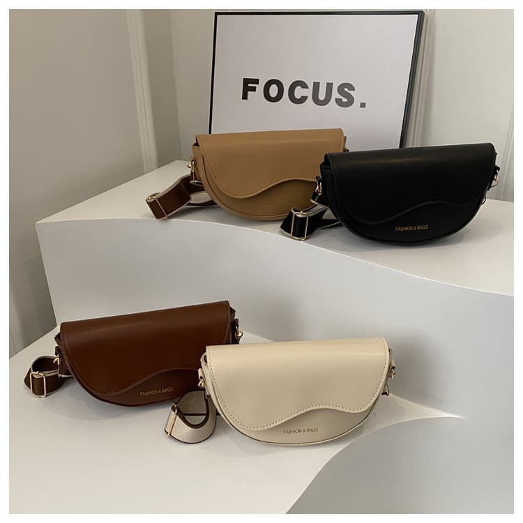 Simple and stylish versatile solid color stitched PU handbag for women, 2024 winter new trendy crossbody and shoulder bag