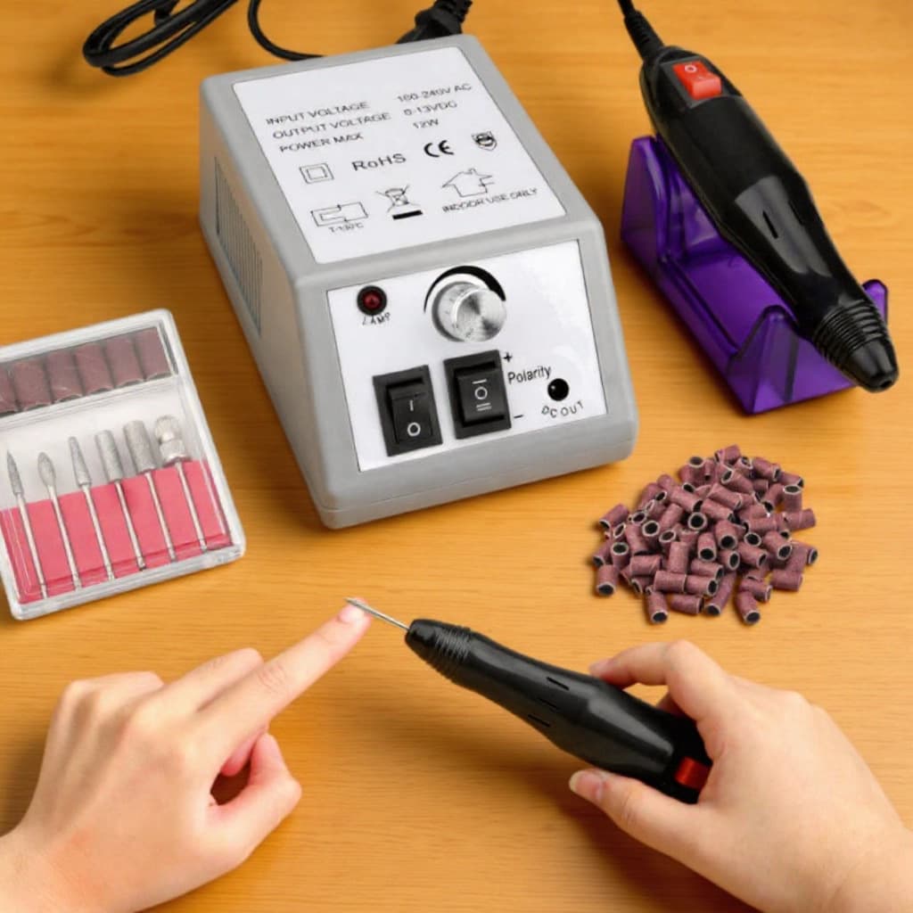 Plug-in 2000 Desktop Nail Drill, Professional Nail File for Nail Salons, Compact Home Use High-Power Nail Grinder