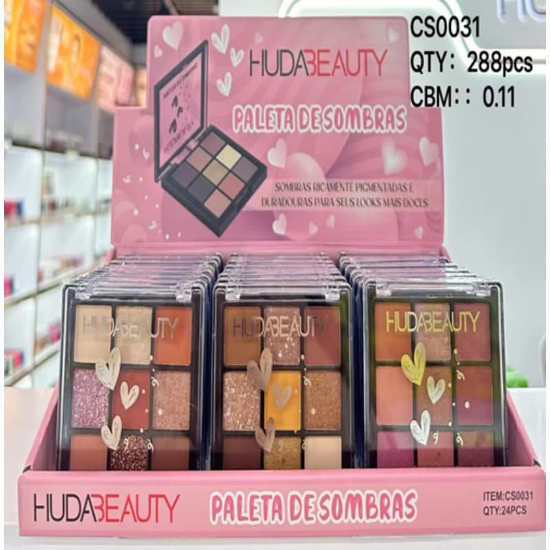 HUDA BEAUTY nine-color eye shadow palette pearlescent matte powder, delicate and easy to color cross-border makeup